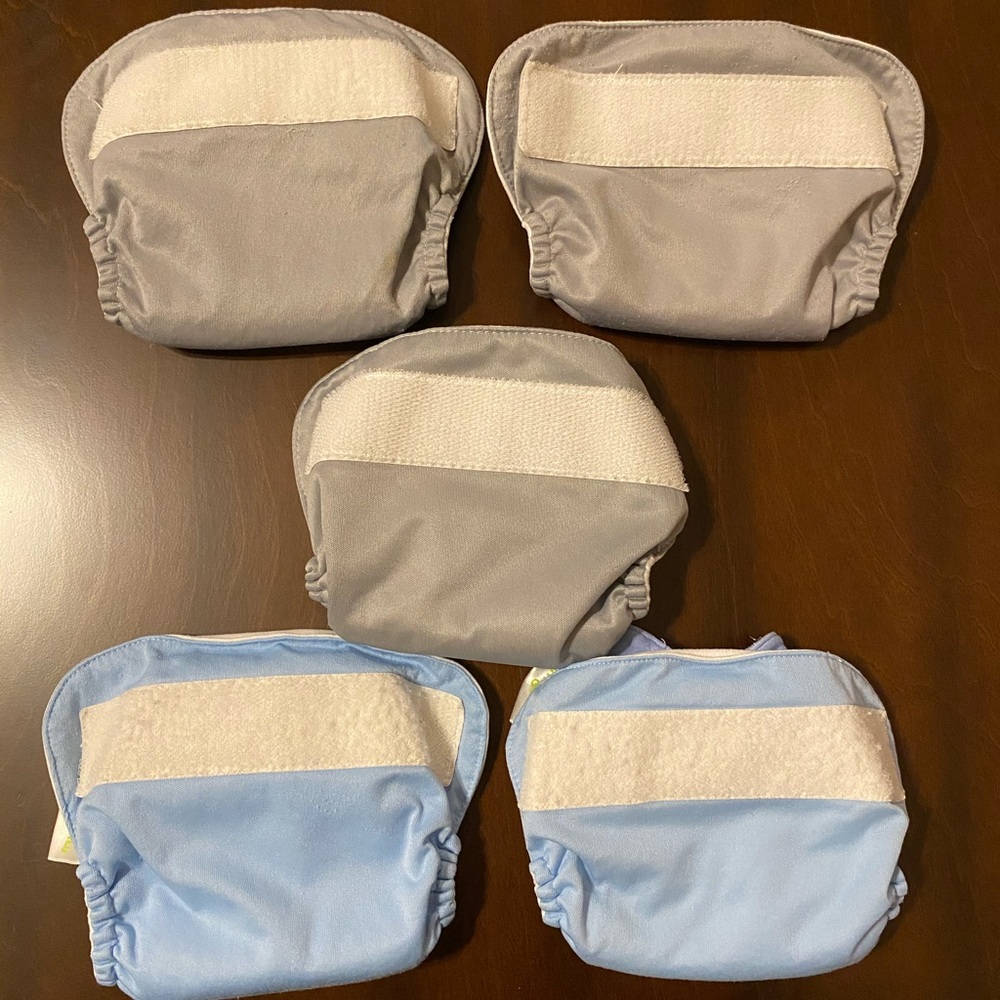 Five BumGenius AIO Newborn Diapers